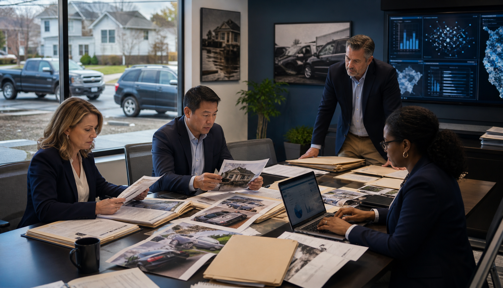 Insurance claims professional explaining coverage evidence and an appeal to policyholders