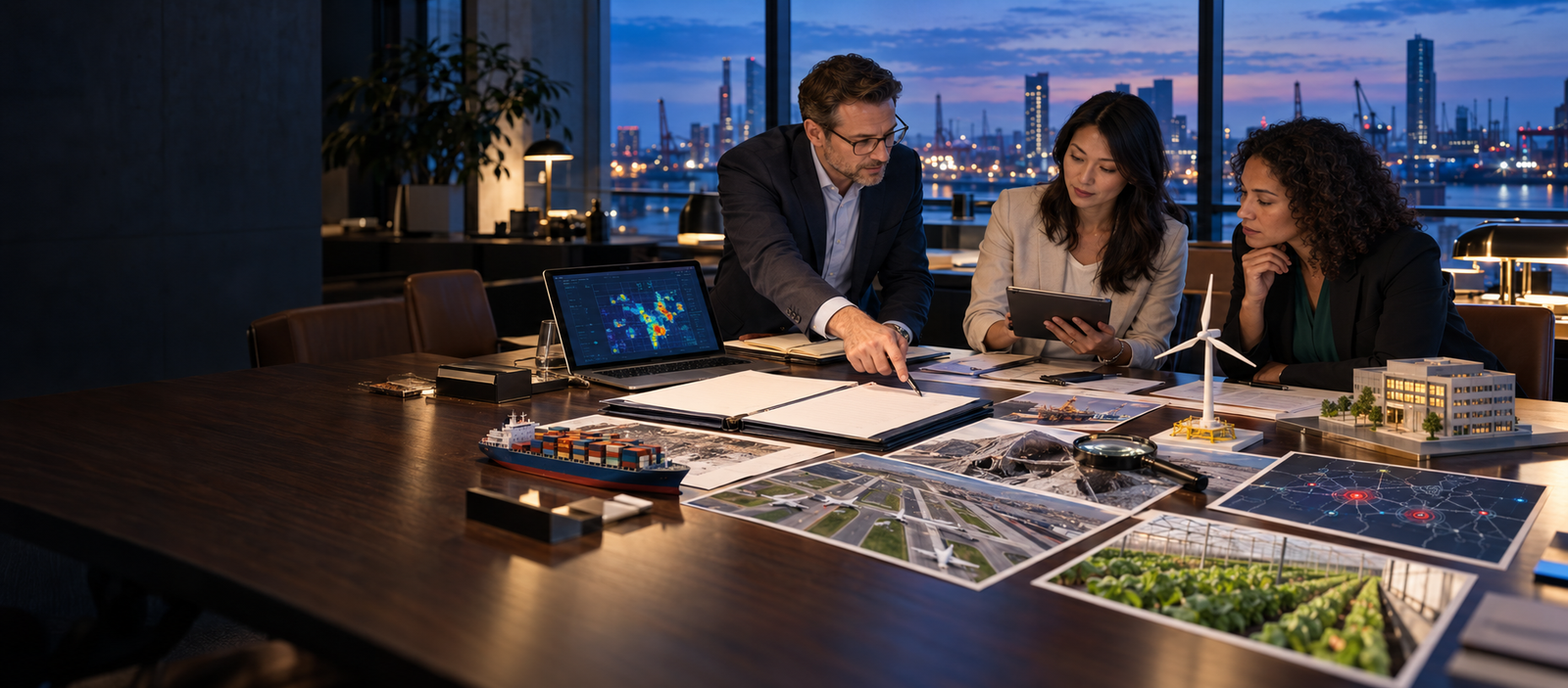 Insurance professionals reviewing medical underwriting, cyber exposure, claims evidence, broker distribution, specialty risk, and portfolio analytics